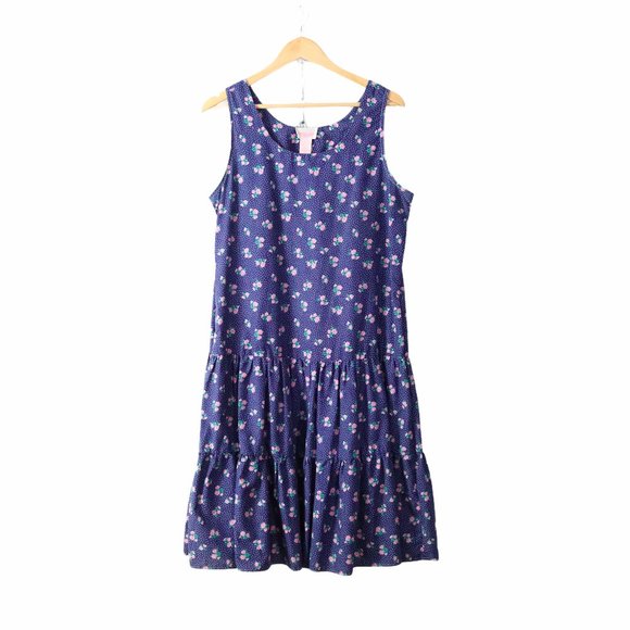 ❌SOLD❌vintage 90s rose floral dot jumper dress - Picture 4 of 6